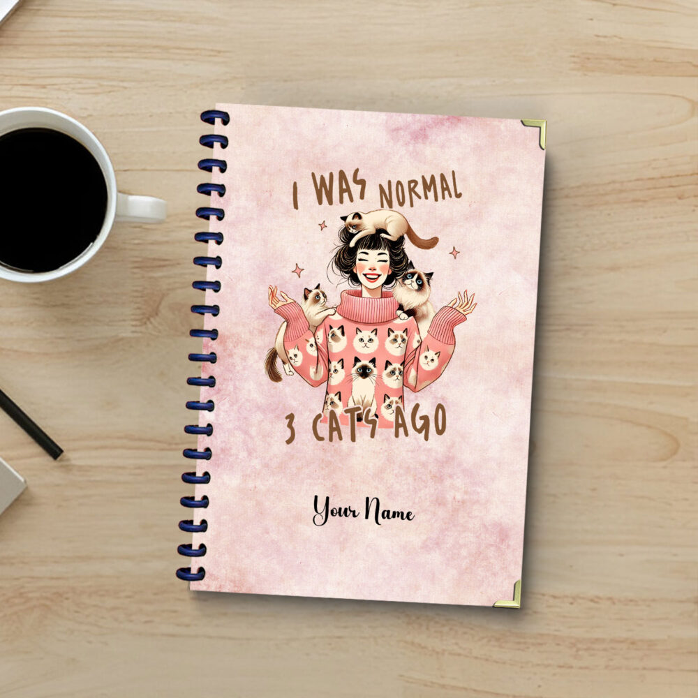 I Was Normal 3 Cats Ago – Funny Cat Lover Spiral Notebook Cute & Quirky Cat Mom Gift Journal, 120 Pages, 5.5 x 8.3 inches 1 2 NOTB0088