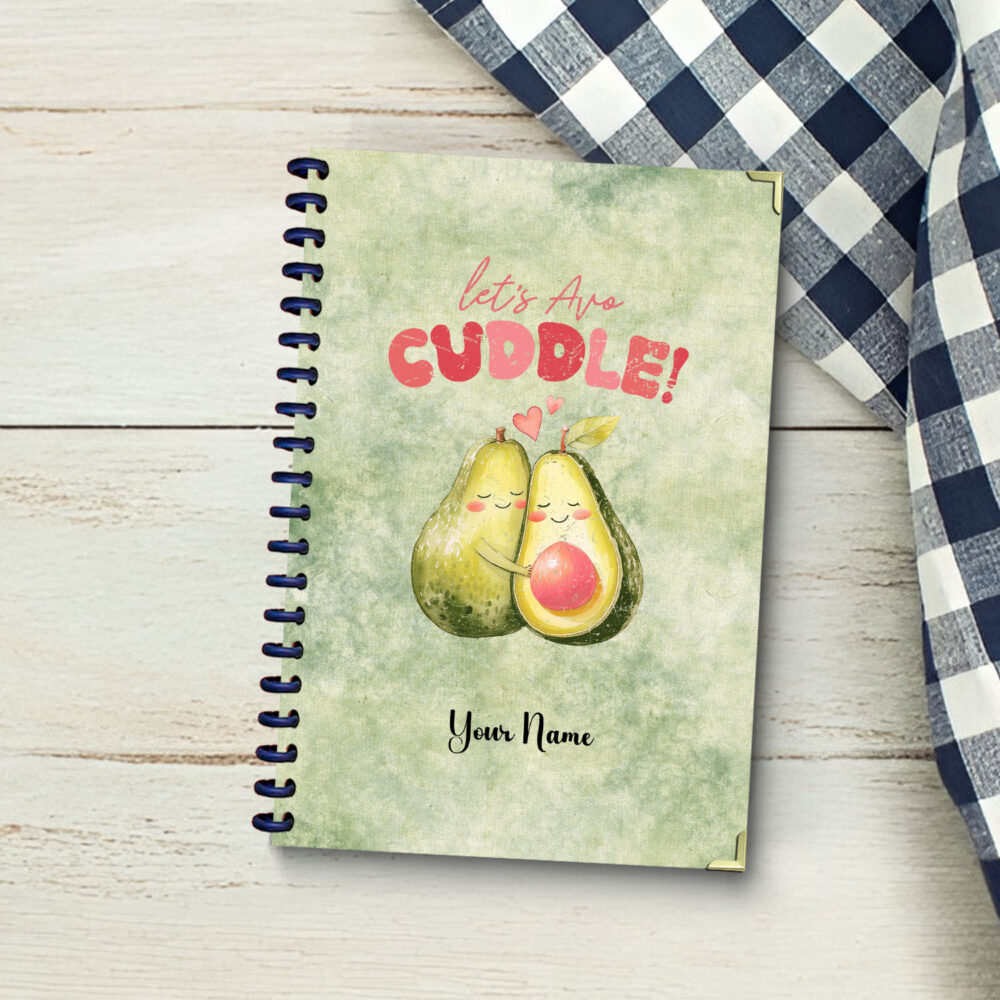 Let's Avo-Cuddle! Cute Avocado Spiral Notebook Funny Love Pun Journal 5.5 x 8.3 inches 120 Pages Kawaii Romantic Idea for Couples 1 2 NOTB0109