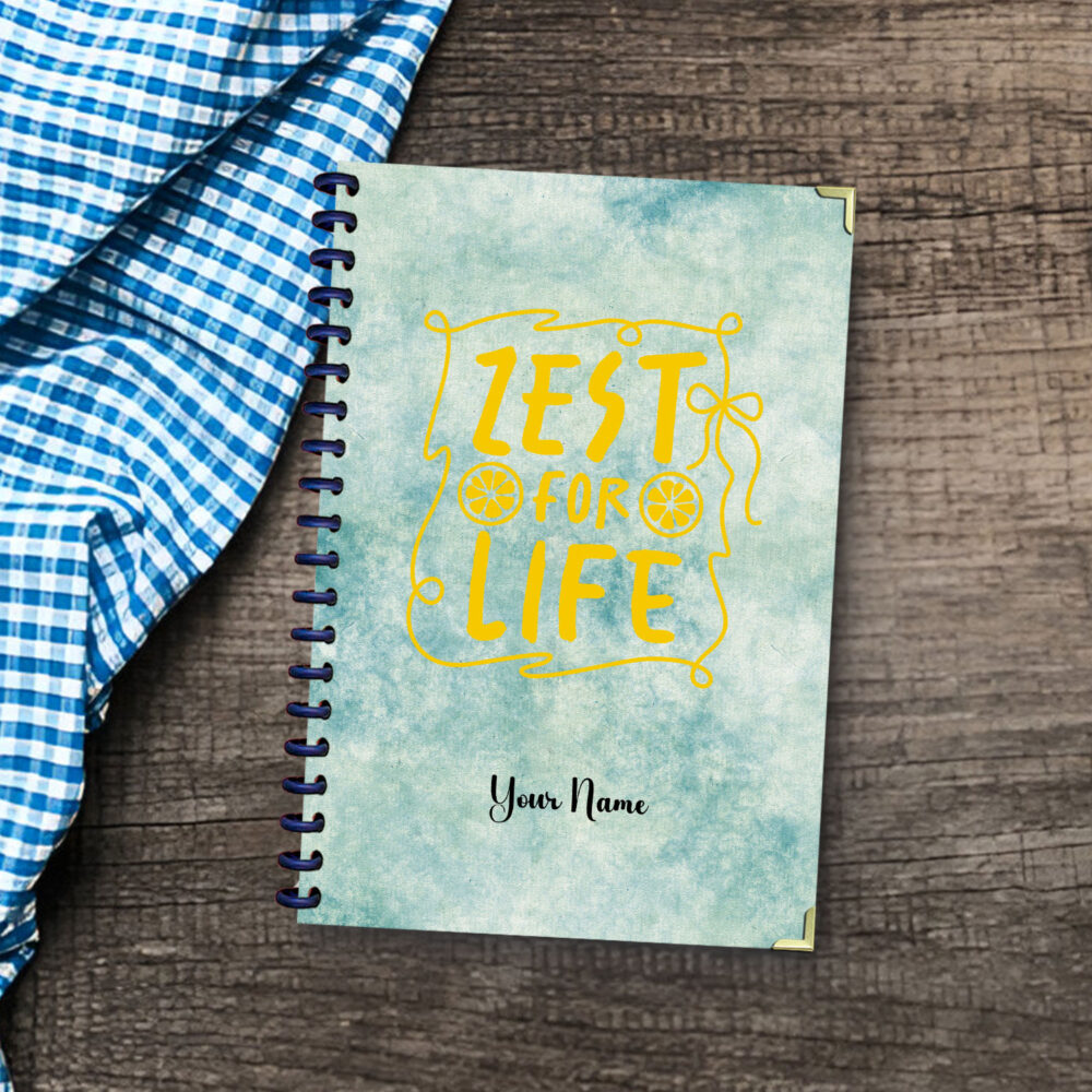 Zest for Life Spiral Notebook Bold Typography Lemon Design, Inspirational Journal with Corner Protectors – 5.5 x 8.3 in, 120 Pages 1 2 NOTB0138