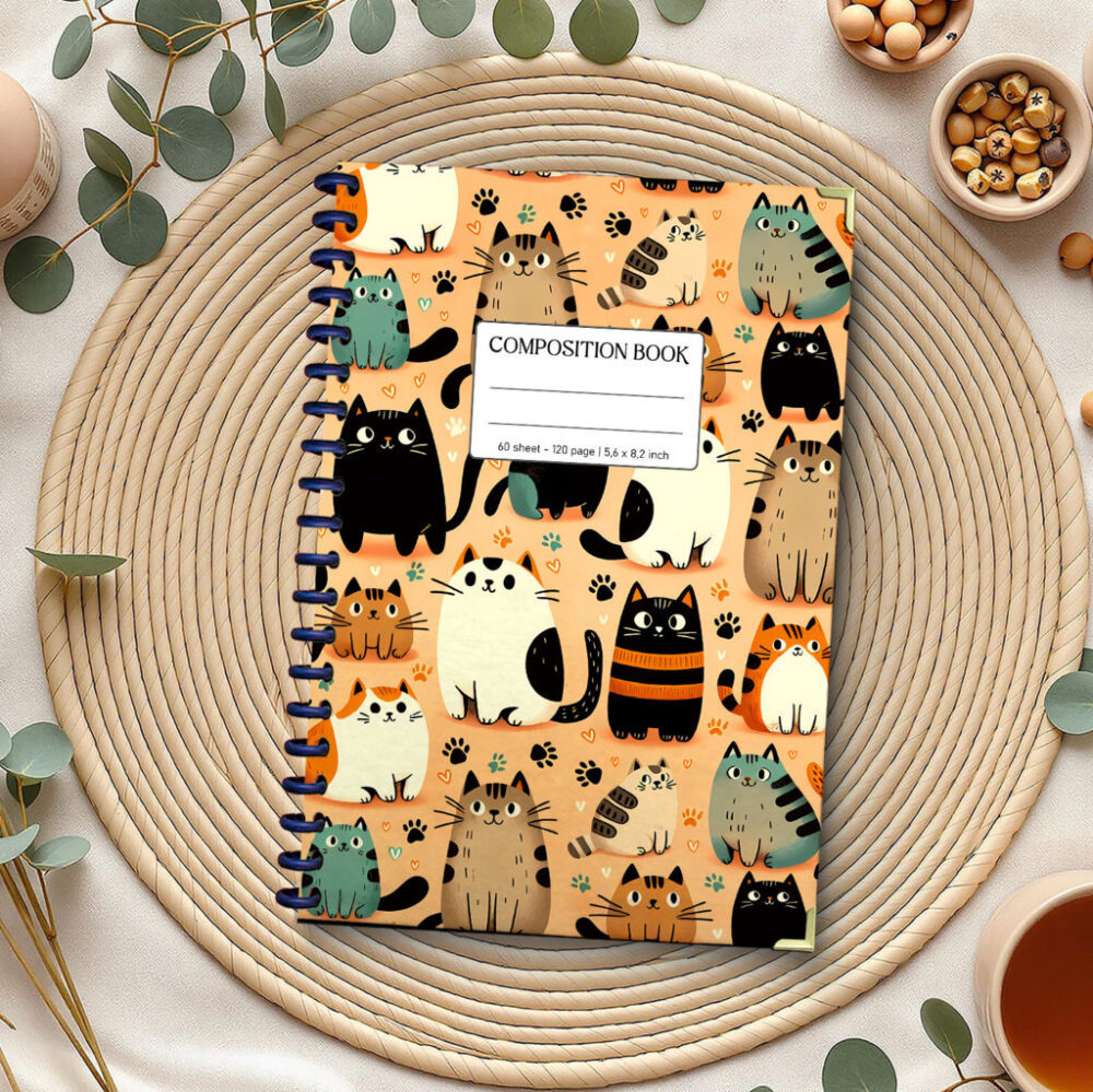 Spiral Notebook Sketch Lines Seamless Pattern Minimalist Hand Drawn Artistic Design Journal 120 Pages, 5.5 x 8.3 inch 1 2 PERNOTE119 1