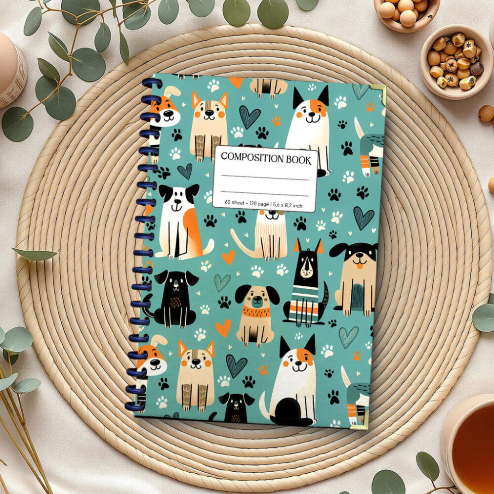 Spiral Notebook White Daisies Seamless Pattern Pure Floral Garden Wildflower Nature Botanical Journal 120 Pages, 5.5 x 8.3 inch 1 2 PERNOTE149 1