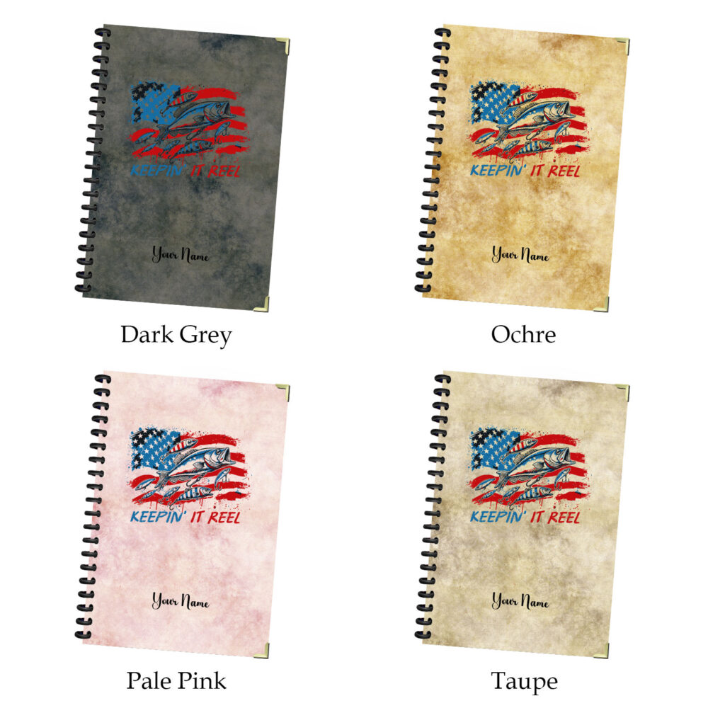 Keepin’ It Reel Spiral Notebook – Funny Fishing American Flag Journal, 120 Pages, 5.5 x 8.3 Inch Lined Notebook for Fishermen & Patriotic 2 3 NOTB0060