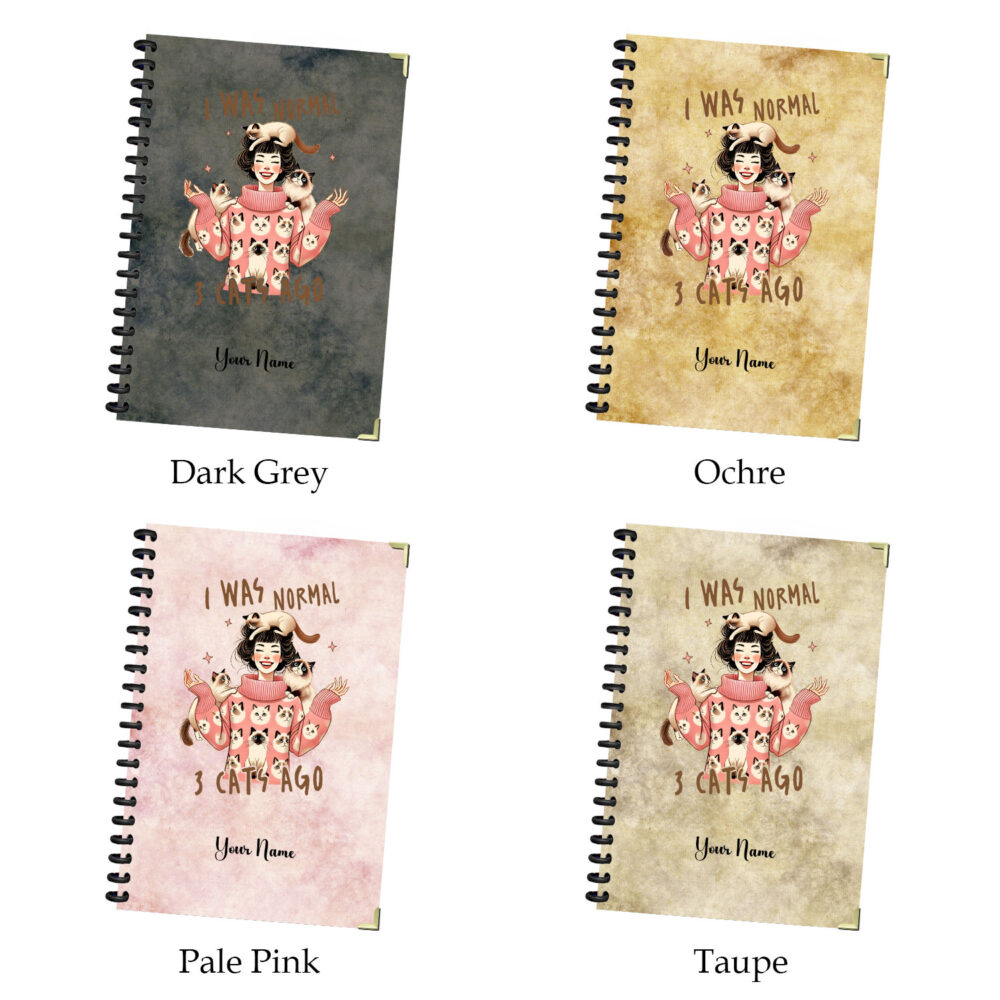I Was Normal 3 Cats Ago – Funny Cat Lover Spiral Notebook Cute & Quirky Cat Mom Gift Journal, 120 Pages, 5.5 x 8.3 inches 2 3 NOTB0088