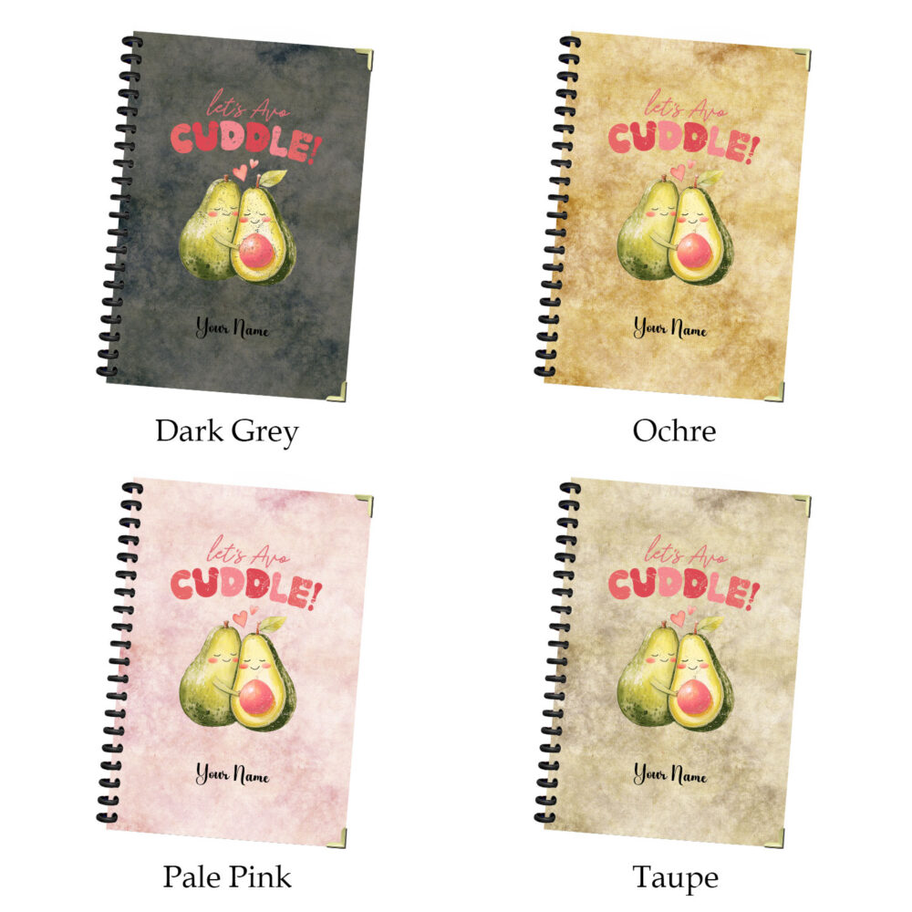 Let's Avo-Cuddle! Cute Avocado Spiral Notebook Funny Love Pun Journal 5.5 x 8.3 inches 120 Pages Kawaii Romantic Idea for Couples 2 3 NOTB0109