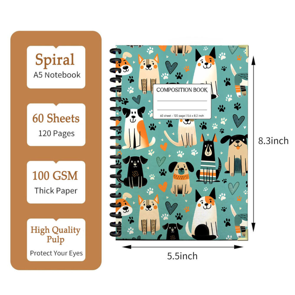 Spiral Notebook White Daisies Seamless Pattern Pure Floral Garden Wildflower Nature Botanical Journal 120 Pages, 5.5 x 8.3 inch 2 3 PERNOTE149 1