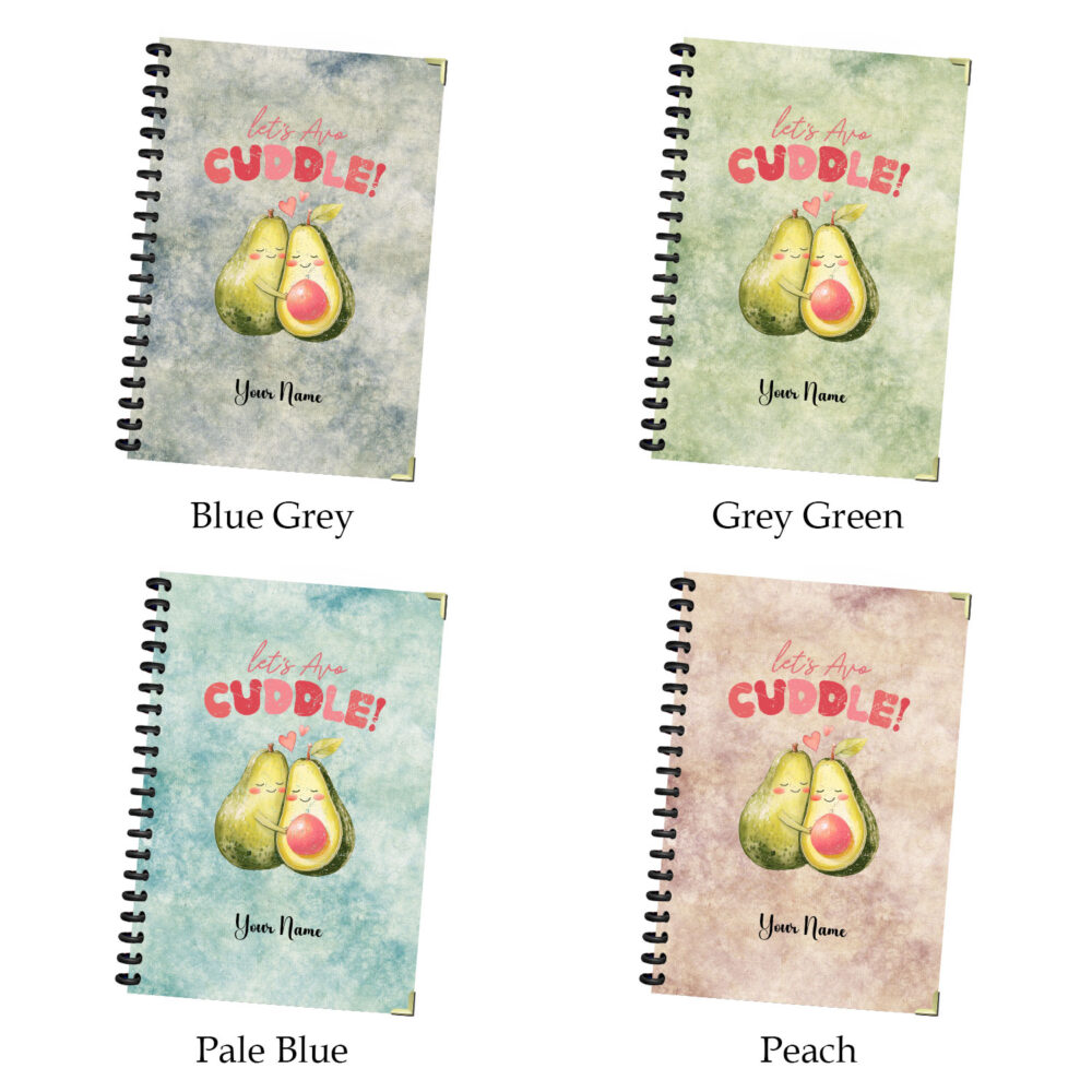 Let's Avo-Cuddle! Cute Avocado Spiral Notebook Funny Love Pun Journal 5.5 x 8.3 inches 120 Pages Kawaii Romantic Idea for Couples 3 4 NOTB0109