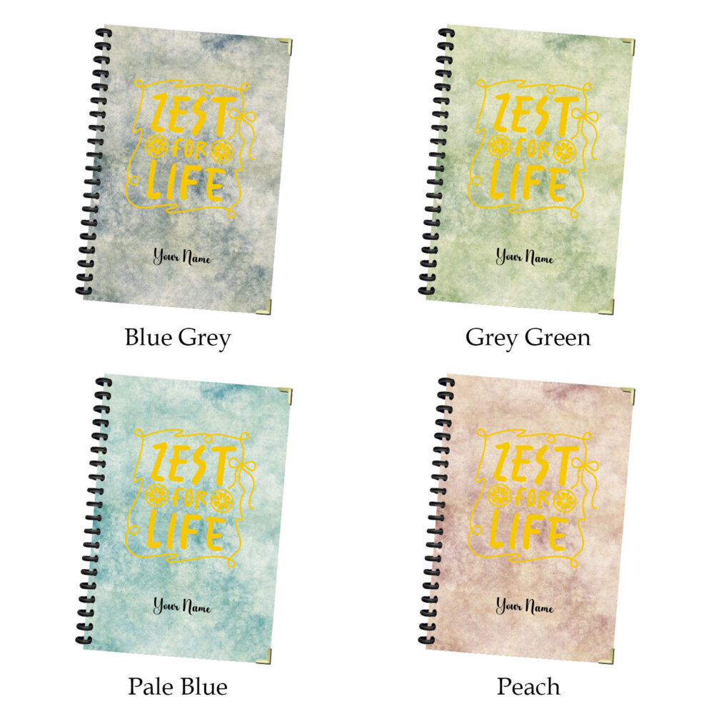 Zest for Life Spiral Notebook Bold Typography Lemon Design, Inspirational Journal with Corner Protectors – 5.5 x 8.3 in, 120 Pages 3 4 NOTB0138