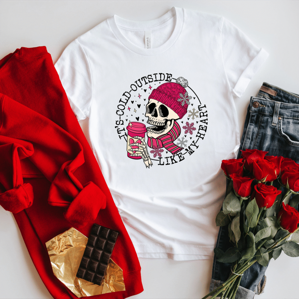 It Cold Outside Like My Heart Skeleton Sweatshirt, Valentines Shirt, Skull Sweatshirt, Skeleton Sweatshirt, Valentine Day 1 1346530154 1