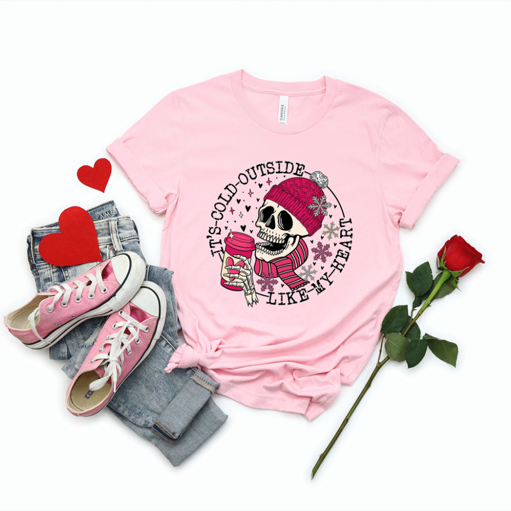 It Cold Outside Like My Heart Skeleton Sweatshirt, Valentines Shirt, Skull Sweatshirt, Skeleton Sweatshirt, Valentine Day 2 1346530154 2