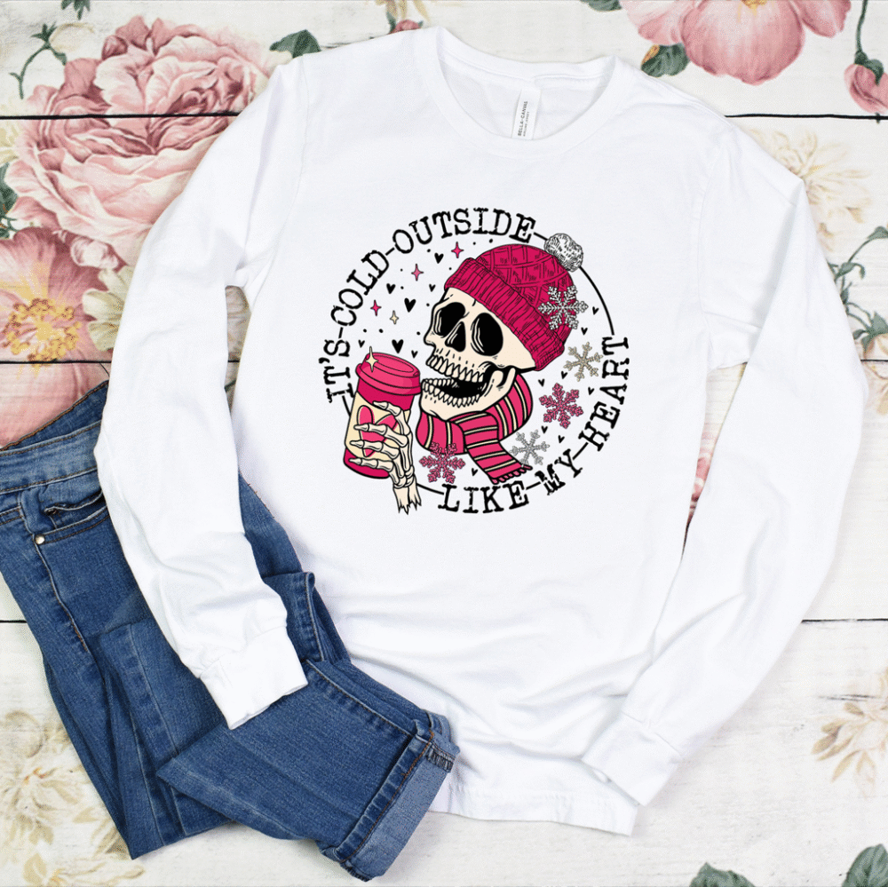 It Cold Outside Like My Heart Skeleton Sweatshirt, Valentines Shirt, Skull Sweatshirt, Skeleton Sweatshirt, Valentine Day 3 1346530154 3 1